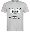 Чоловіча футболка Sponge Bob стурбоване обличчя Сірий фото