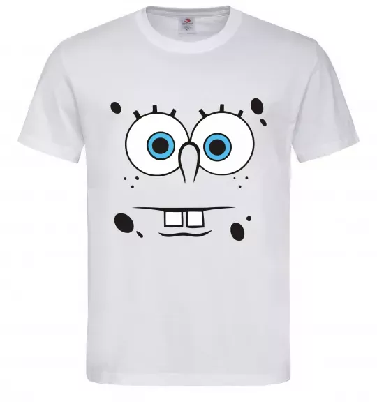 Чоловіча футболка Sponge Bob стурбоване обличчя Білий фото