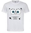 Мужская футболка Sponge Bob озабоченное лицо Белый фото