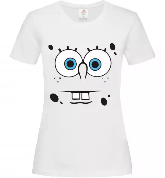 Жіноча футболка Sponge Bob стурбоване обличчя Білий фото