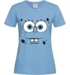 Жіноча футболка Sponge Bob стурбоване обличчя Блакитний Жіноча футболка Sponge Bob стурбоване обличчя Блакитний фото