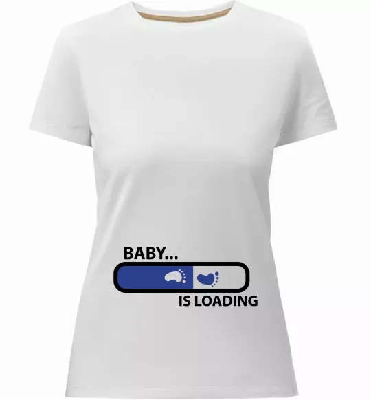 Жіноча преміум футболка BABY IS LOADING Білий фото