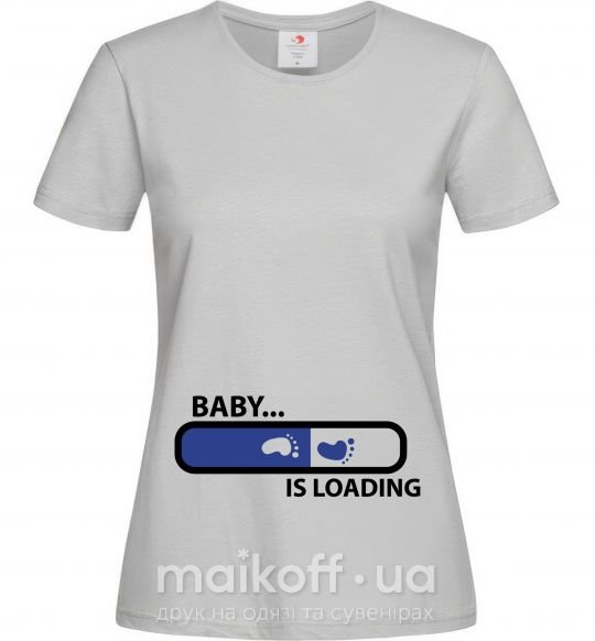Жіноча футболка BABY IS LOADING Сірий фото