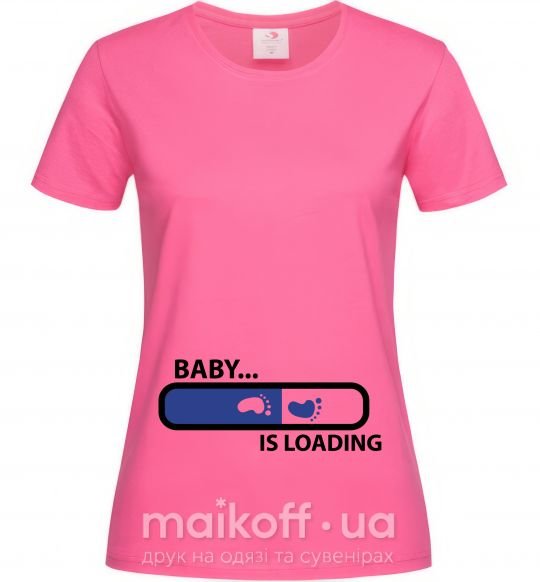 Жіноча футболка BABY IS LOADING Яскраво-рожевий фото