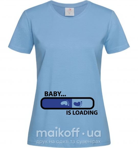 Жіноча футболка BABY IS LOADING Блакитний фото