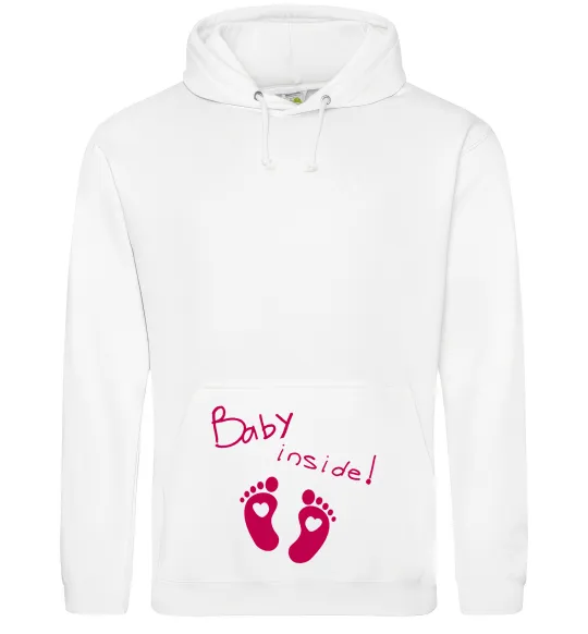 Женская толстовка (худи) BABY INSIDE (ніжки) Белый фото
