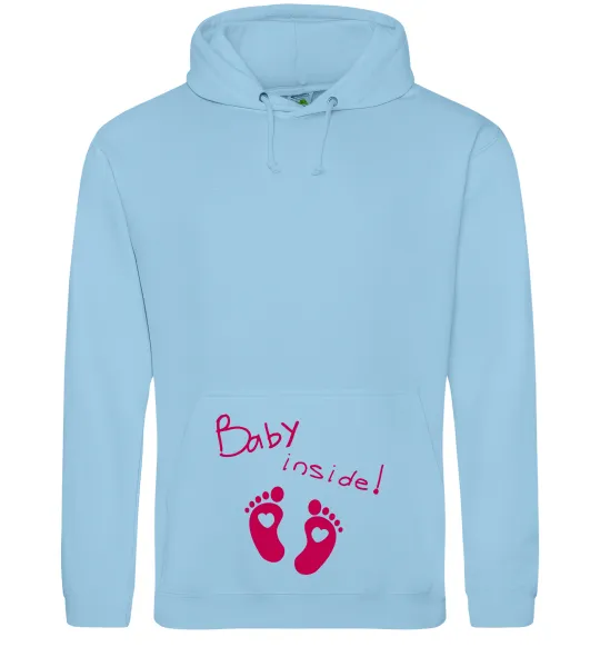 Жіноча толстовка (худі) BABY INSIDE (ніжки) Блакитний фото