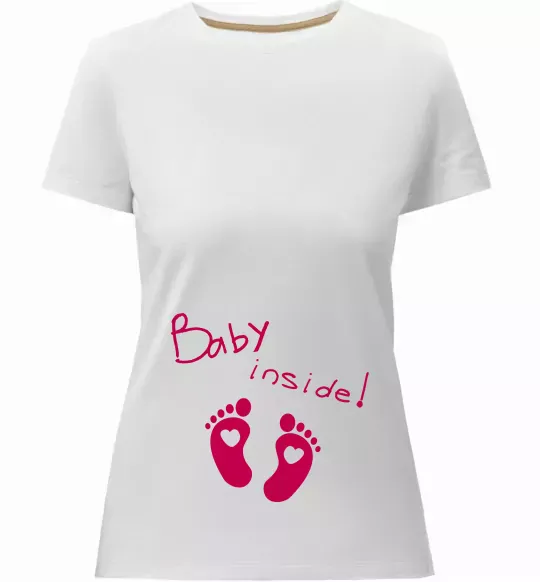Женская премиум футболка BABY INSIDE (ніжки) Белый фото
