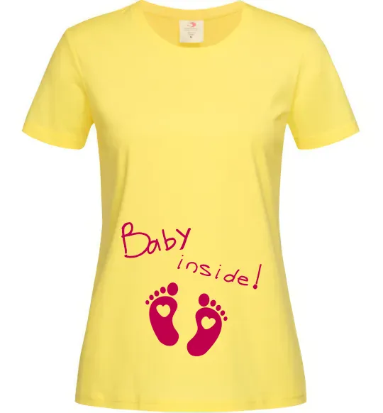 Женская футболка BABY INSIDE (ніжки) Лимонный фото