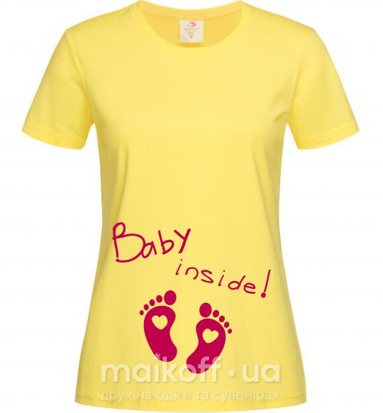 Женская футболка BABY INSIDE (ножки) Лимонный фото