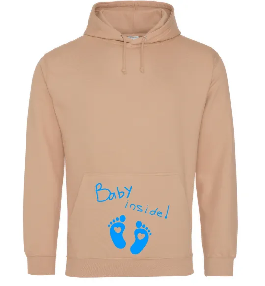 Женская толстовка (худи) BABY INSIDE (ніжки) Песочный фото