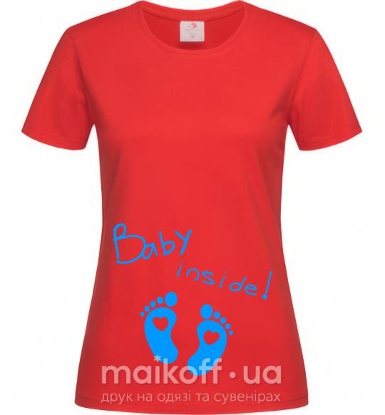 Женская футболка BABY INSIDE (ножки) Красный фото