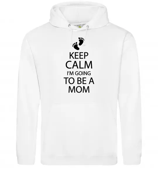 Женская толстовка (худи) Keep calm and i'm going to be a mom Белый фото
