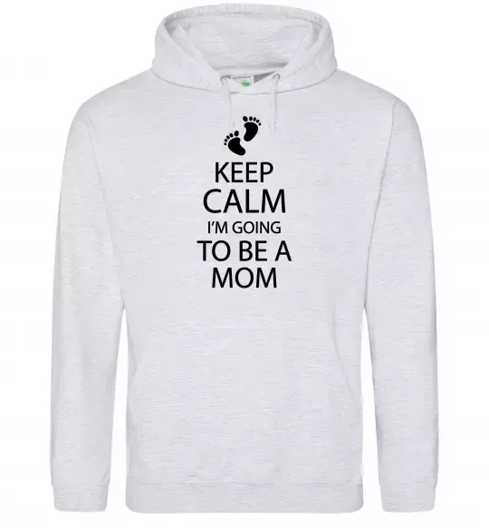 Женская толстовка (худи) Keep calm and i'm going to be a mom Серый меланж фото