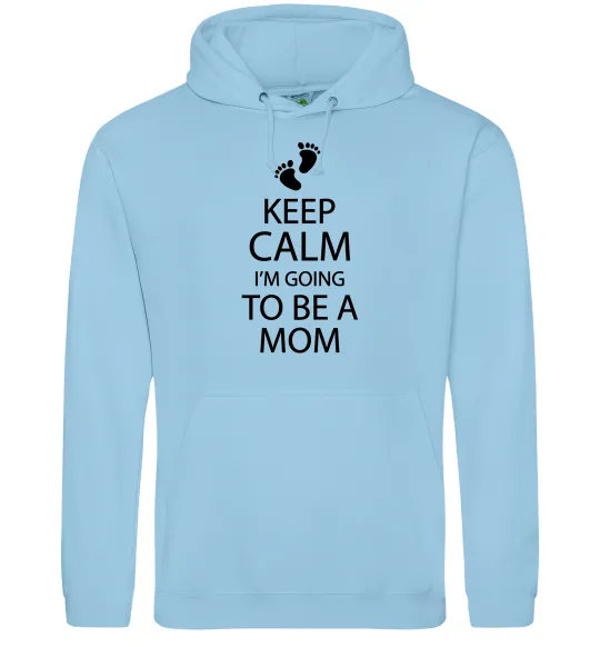 Жіноча толстовка (худі) Keep calm and i'm going to be a mom Блакитний фото