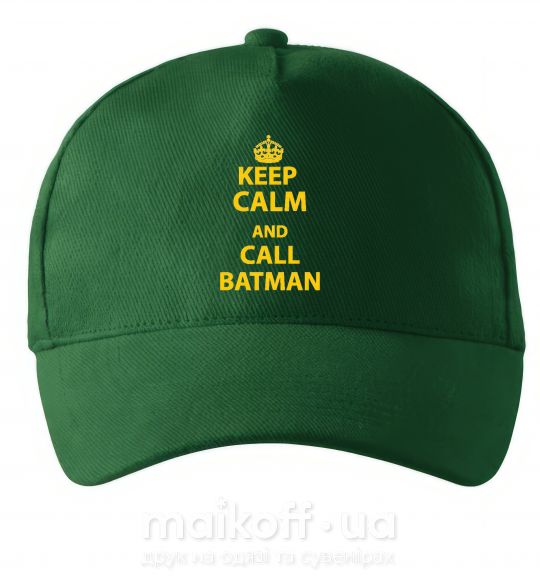 Кепка Keep calm and call a Batman Темно-зеленый фото