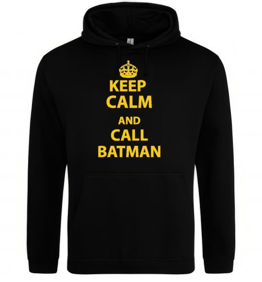 Мужская толстовка (худи) Keep calm and call a Batman Черный фото