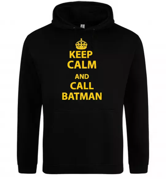 Чоловіча толстовка (худі) Keep calm and call a Batman Чорний фото
