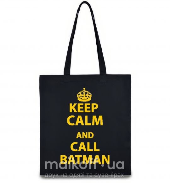 Эко-сумка Keep calm and call a Batman Черный фото