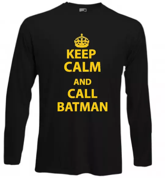 Лонгслив Keep calm and call a Batman Черный фото
