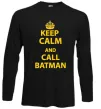 Лонгслив Keep calm and call a Batman Черный фото