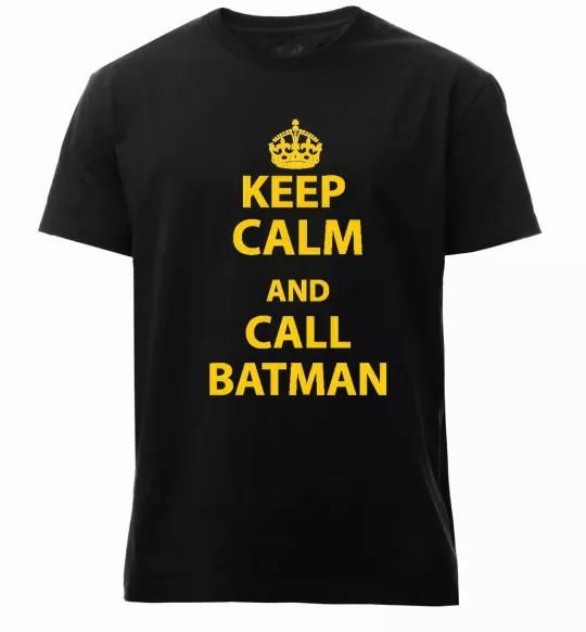 Чоловіча преміум футболка Keep calm and call a Batman Чорний фото