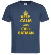 Мужская футболка Keep calm and call a Batman Темно-синий фото