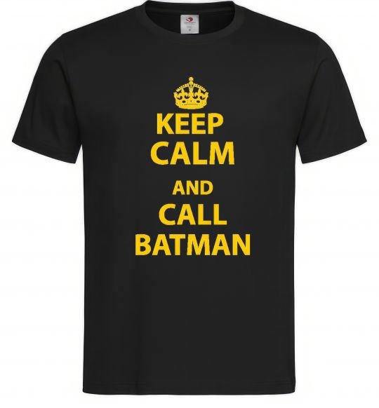 Мужская футболка Keep calm and call a Batman Черный фото