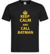 Мужская футболка Keep calm and call a Batman Черный фото