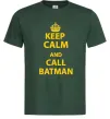 Мужская футболка Keep calm and call a Batman Темно-зеленый фото