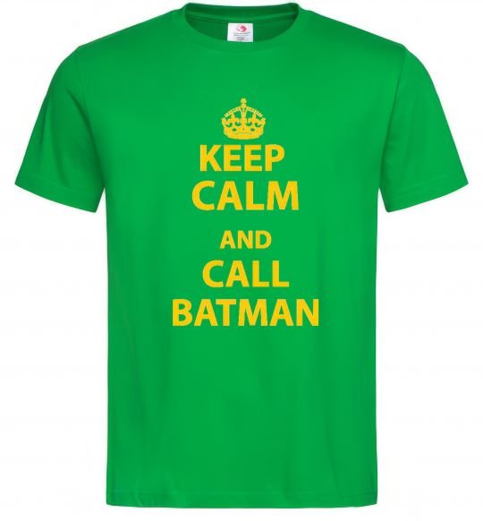 Мужская футболка Keep calm and call a Batman Зеленый фото