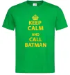 Мужская футболка Keep calm and call a Batman Зеленый фото