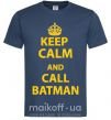Мужская футболка Keep calm and call a Batman Темно-синий фото