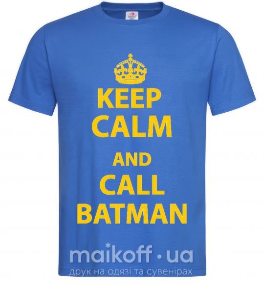 Мужская футболка Keep calm and call a Batman Ярко-синий фото