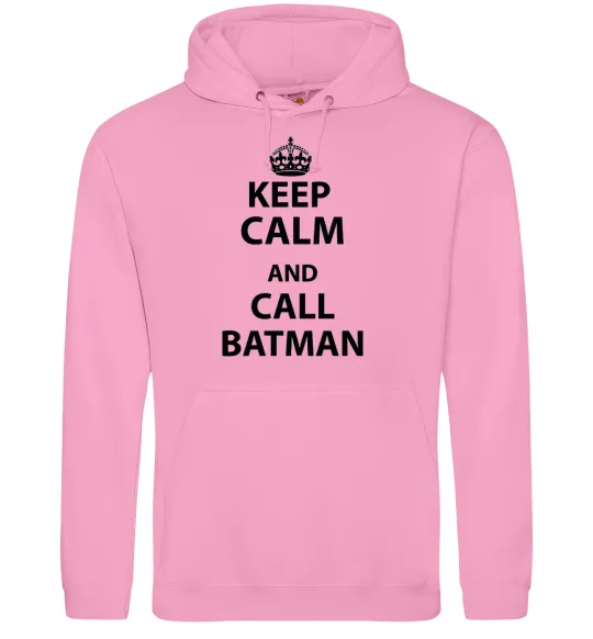 Чоловіча толстовка (худі) Keep calm and call a Batman Рожевий фото
