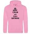 Чоловіча толстовка (худі) Keep calm and call a Batman Рожевий фото