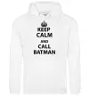 Чоловіча толстовка (худі) Keep calm and call a Batman Білий фото
