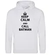 Чоловіча толстовка (худі) Keep calm and call a Batman Сірий меланж фото