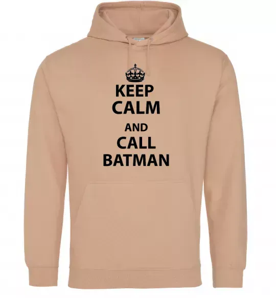 Чоловіча толстовка (худі) Keep calm and call a Batman Пісочний фото
