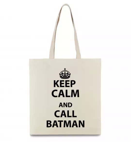 Эко-сумка Keep calm and call a Batman Бежевый фото