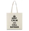 Эко-сумка Keep calm and call a Batman Бежевый фото