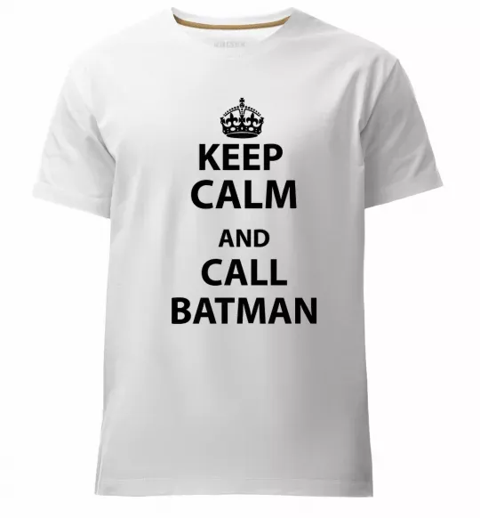 Чоловіча преміум футболка Keep calm and call a Batman Білий фото