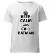 Чоловіча преміум футболка Keep calm and call a Batman Білий фото