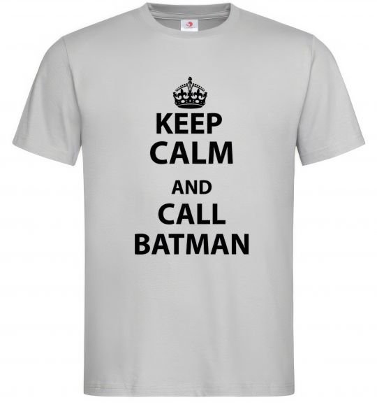 Мужская футболка Keep calm and call a Batman Серый фото