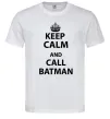 Мужская футболка Keep calm and call a Batman Белый фото