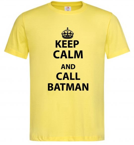 Мужская футболка Keep calm and call a Batman Лимонный фото