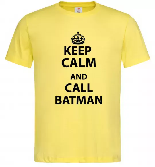 Мужская футболка Keep calm and call a Batman Лимонный фото