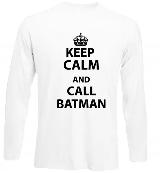 Лонгслив Keep calm and call a Batman Белый фото