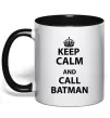 Чашка с цветной ручкой Keep calm and call a Batman Черный Чашка с цветной ручкой Keep calm and call a Batman Черный фото