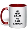 Чашка с цветной ручкой Keep calm and call a Batman Красный Чашка с цветной ручкой Keep calm and call a Batman Красный фото